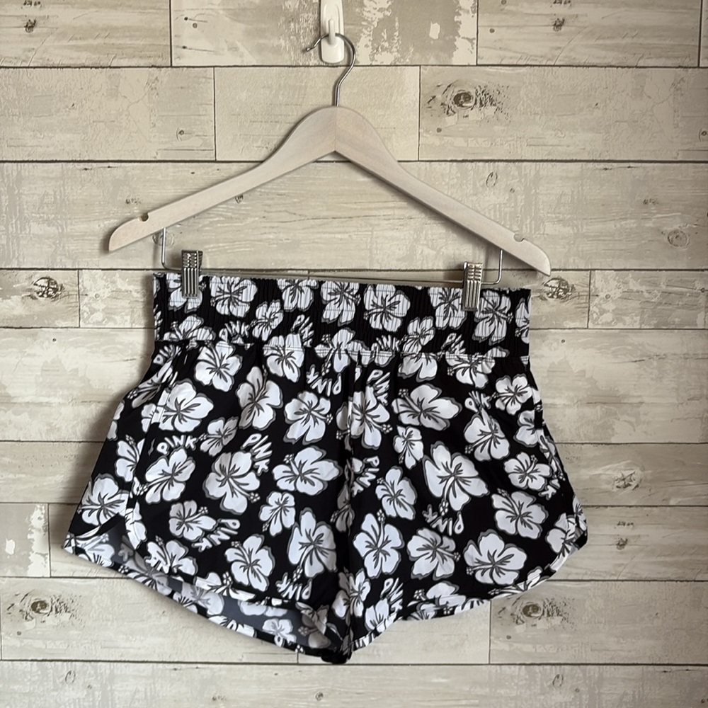 NWT PINK Victoria's Secret Black and White Floral Shorts